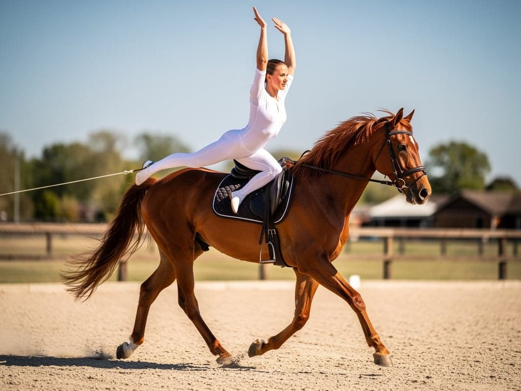 Voltigieren – Voltigieren ist eine Reitsport-Disziplin, in der Athleten turnerische und akrobatische Übungen auf einem…