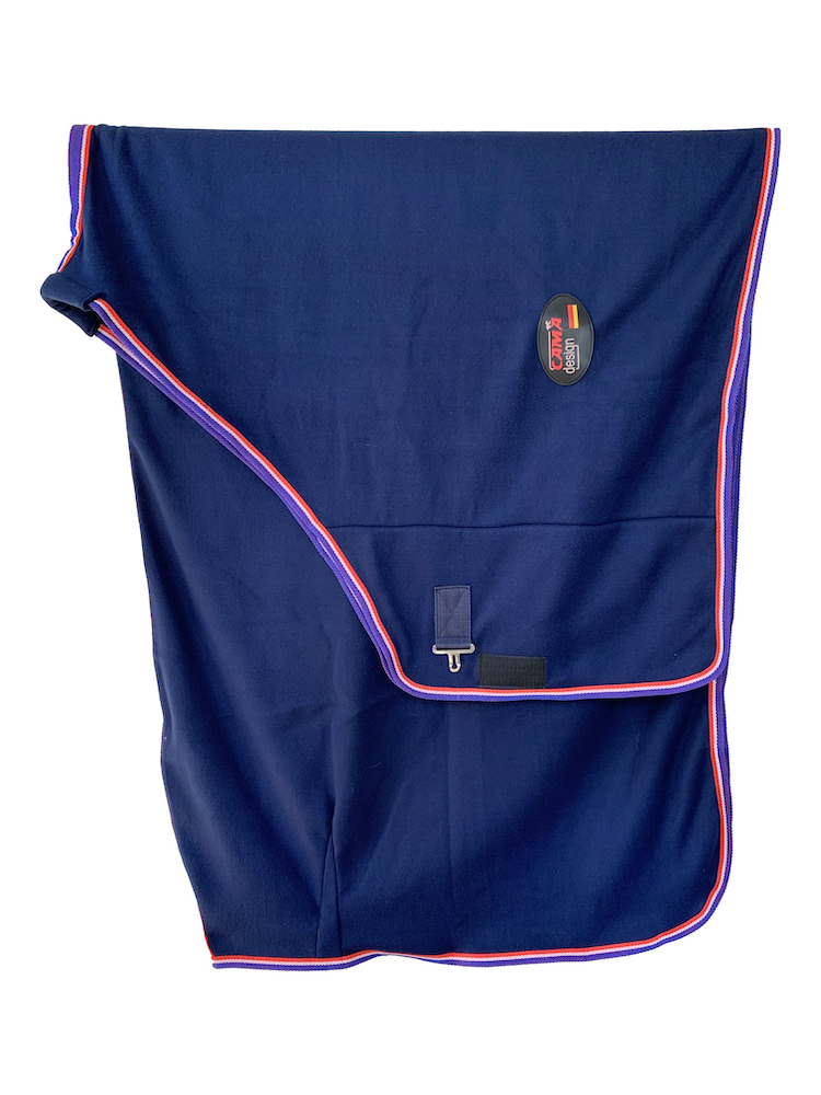 Cama Abschwitzdecke navy Einfass blau/weiß/rot