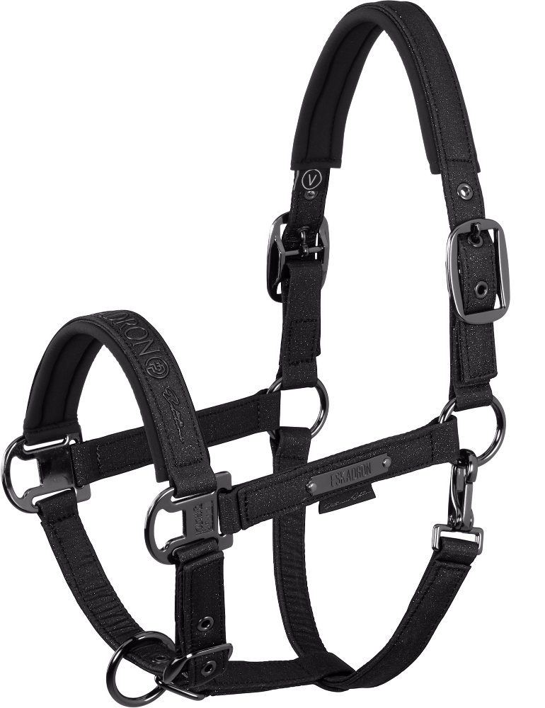 Eskadron Halfter Sparkle Double Pin Platinum – black